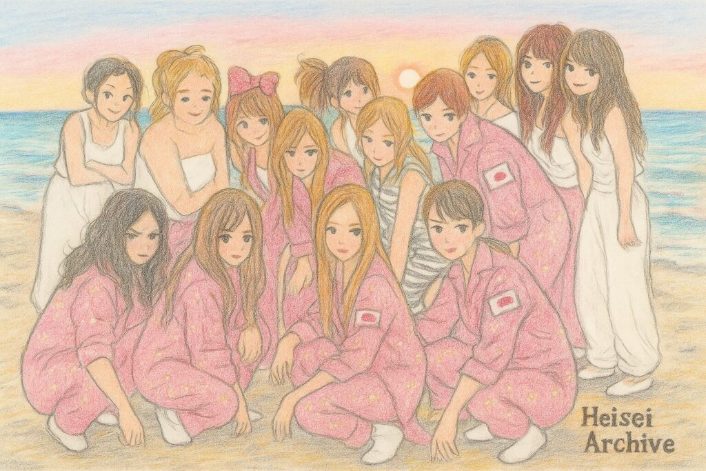 色鉛筆で書いたヤンキーギャルのイメージイラスト(Heisei Archive)