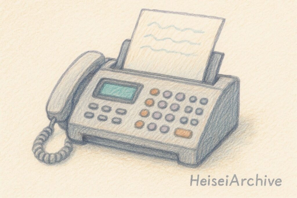 色鉛筆で書いたFAXのイメージイラスト(Heisei Archive)