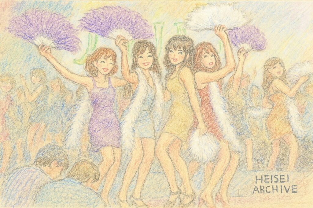 色鉛筆で描いた伝説のディスコのイメージイラスト（Heisei Archive）