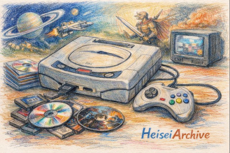 色鉛筆で書いたセガの家庭用ゲーム機のイメージイラスト