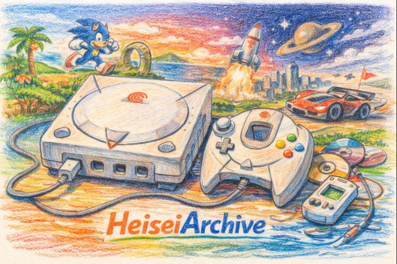 色鉛筆で書いたセガの家庭用ゲーム機のイメージイラスト