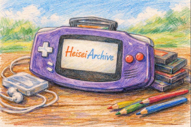 色鉛筆で書いた任天堂の携帯ゲーム機のイメージイラスト