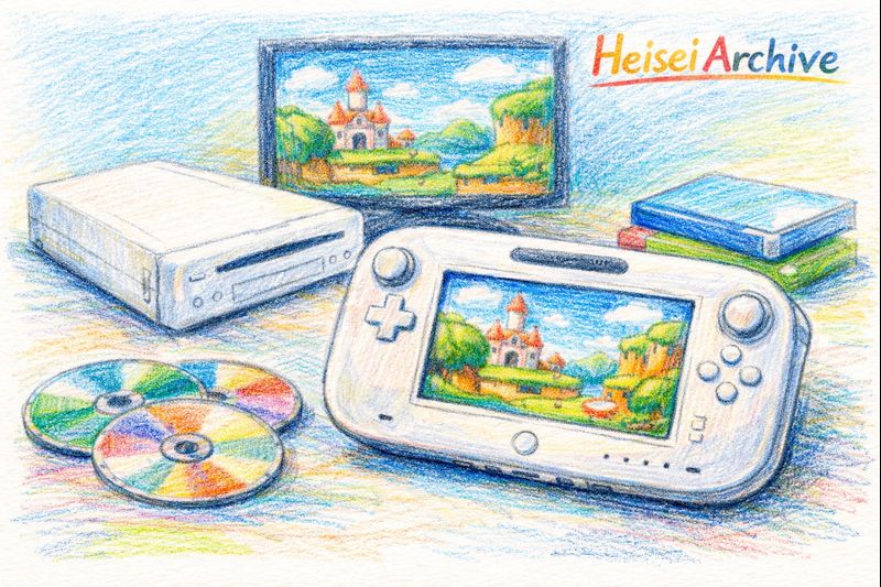 色鉛筆で書いた任天堂の家庭用ゲーム機のイメージイラスト