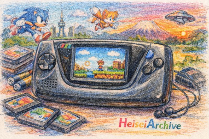 色鉛筆で書いたSEGAの携帯ゲーム機のイメージイラスト